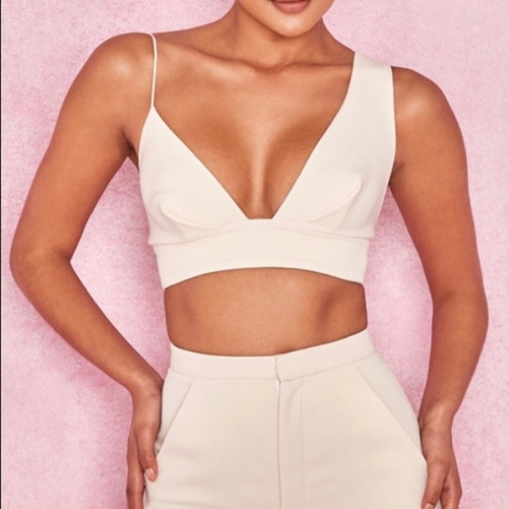 HOUSE OF CB white crop top